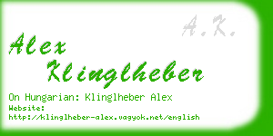 alex klinglheber business card